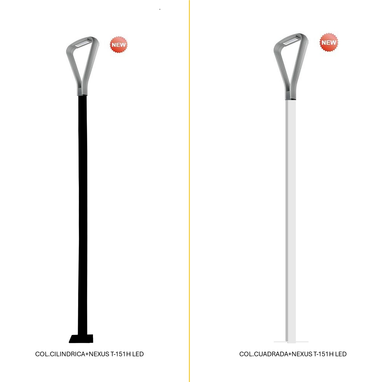 Distintas configuraciones de alumbrado público con Luminaria Nexus T-151H