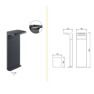 Baliza led c-142 mas imagen de medidas