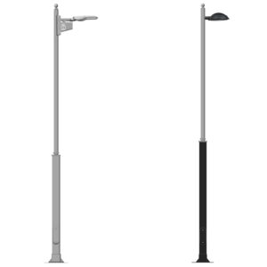 Columna varadero equipada con distintos brazos y faroles