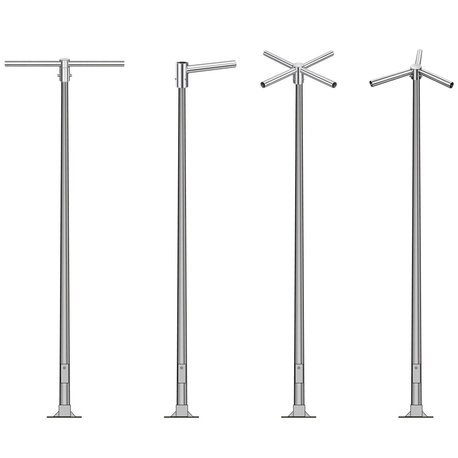 Distintos tipos de crucetas para luminarias instaladas en columnas