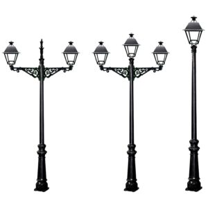 Columna villa equipada con diferentes faroles y brazos