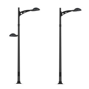 Columna ATLAS ECA CLT BL1 BL2 equipada con brazos y luminarias