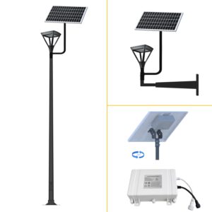 Kit solar delta instalado en una columna y en un brazo