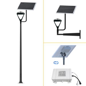 Kit solar premiun instalado en una columna y en un brazo