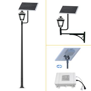 kit solar villa instalado en una columna y en un brazo