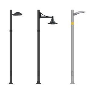 Columnas decorativas p-127 equipadas con brazos y luminarias