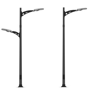 Columna luma bora equipada con brazos y luminarias