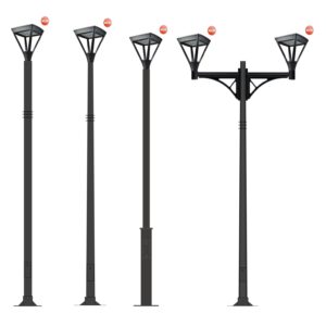 Luminaria Delta-T-70N en diferentes configuraciones de montaje para alumbrado público e iluminación exterior